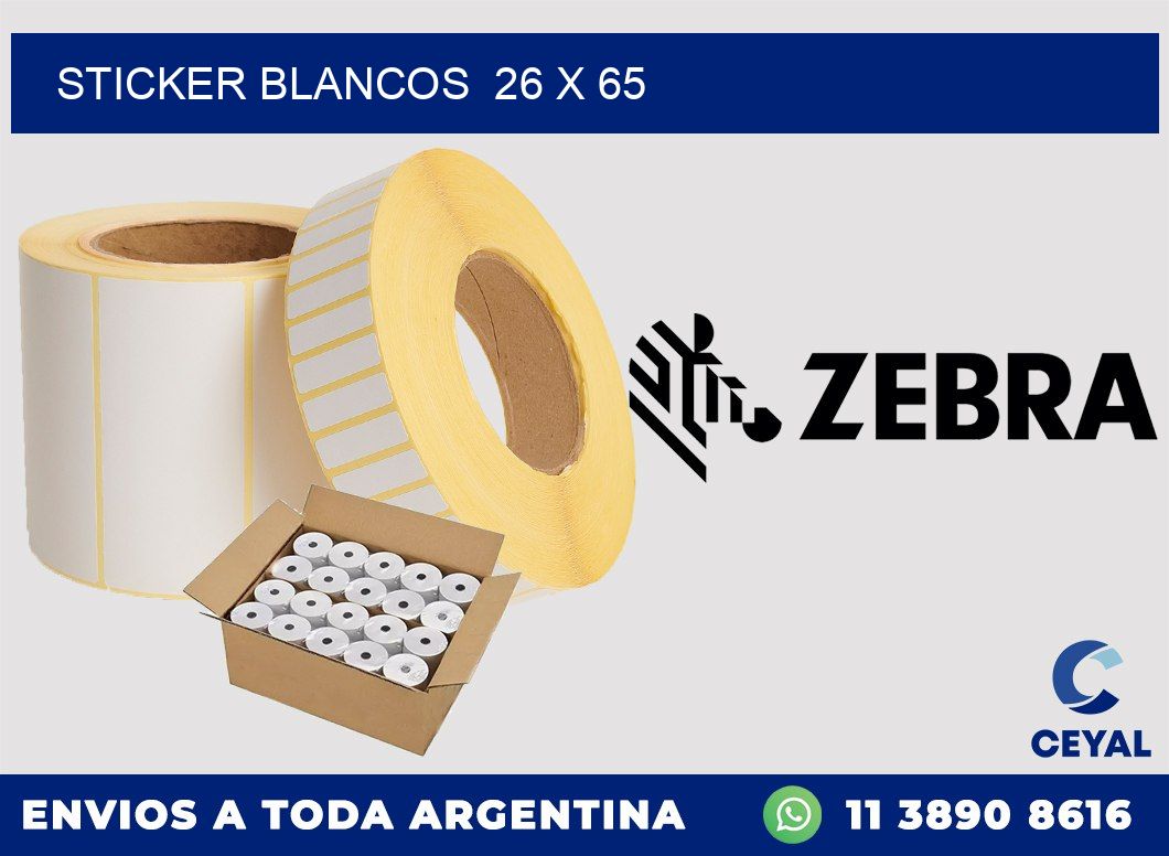 STICKER BLANCOS  26 x 65