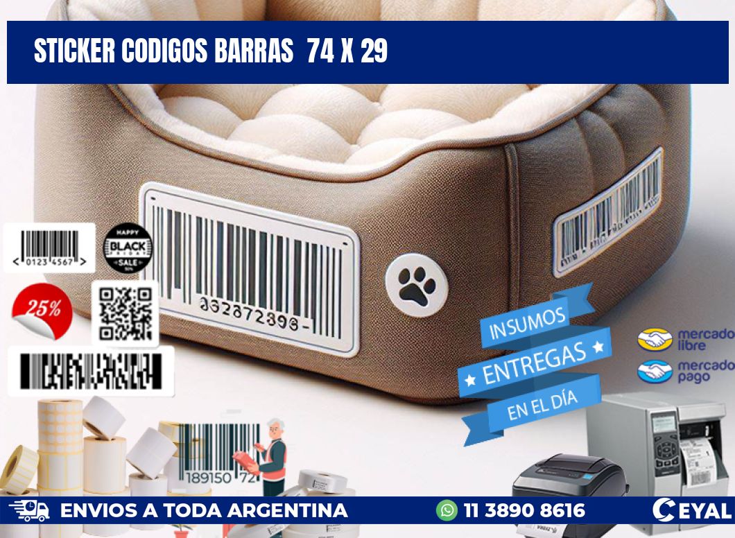 STICKER CODIGOS BARRAS  74 x 29