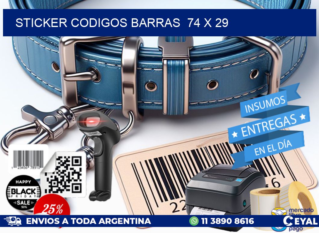 STICKER CODIGOS BARRAS  74 x 29