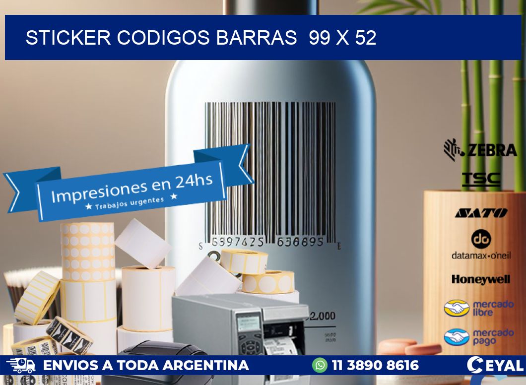 STICKER CODIGOS BARRAS  99 x 52
