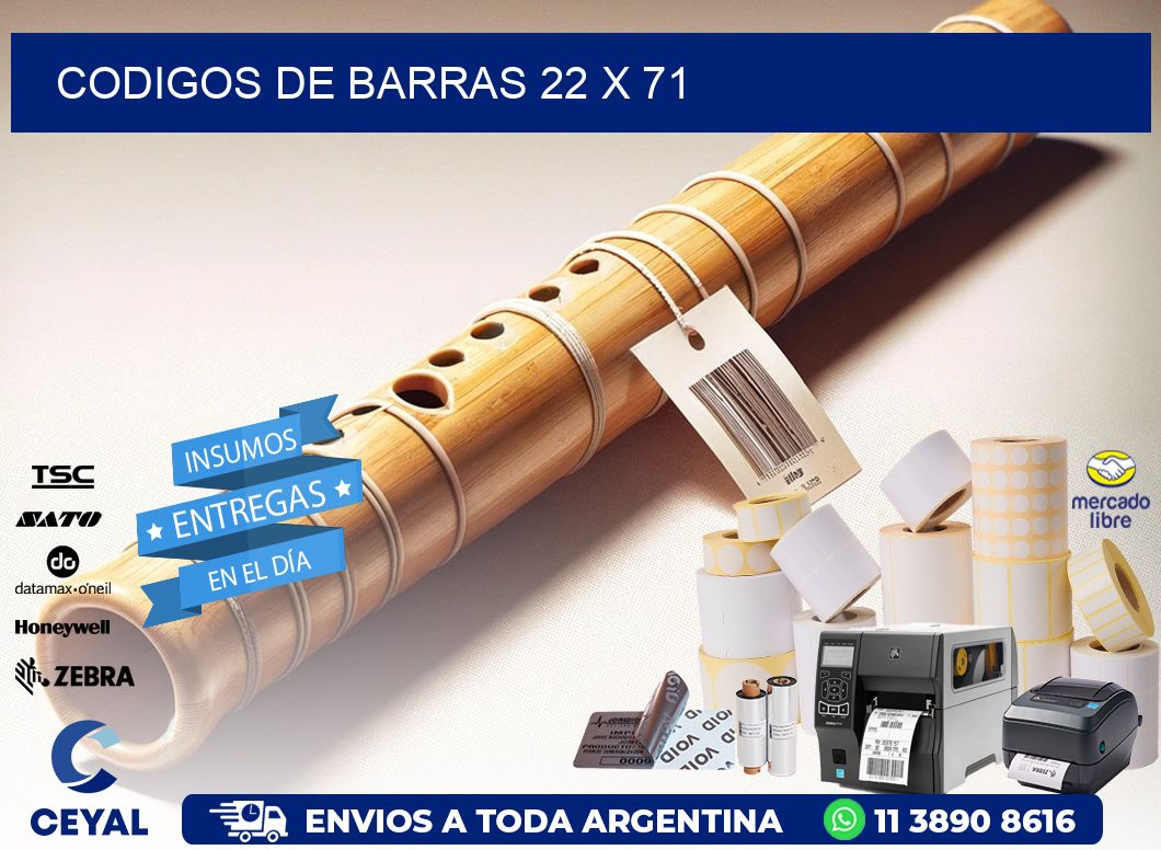 codigos de barras 22 x 71