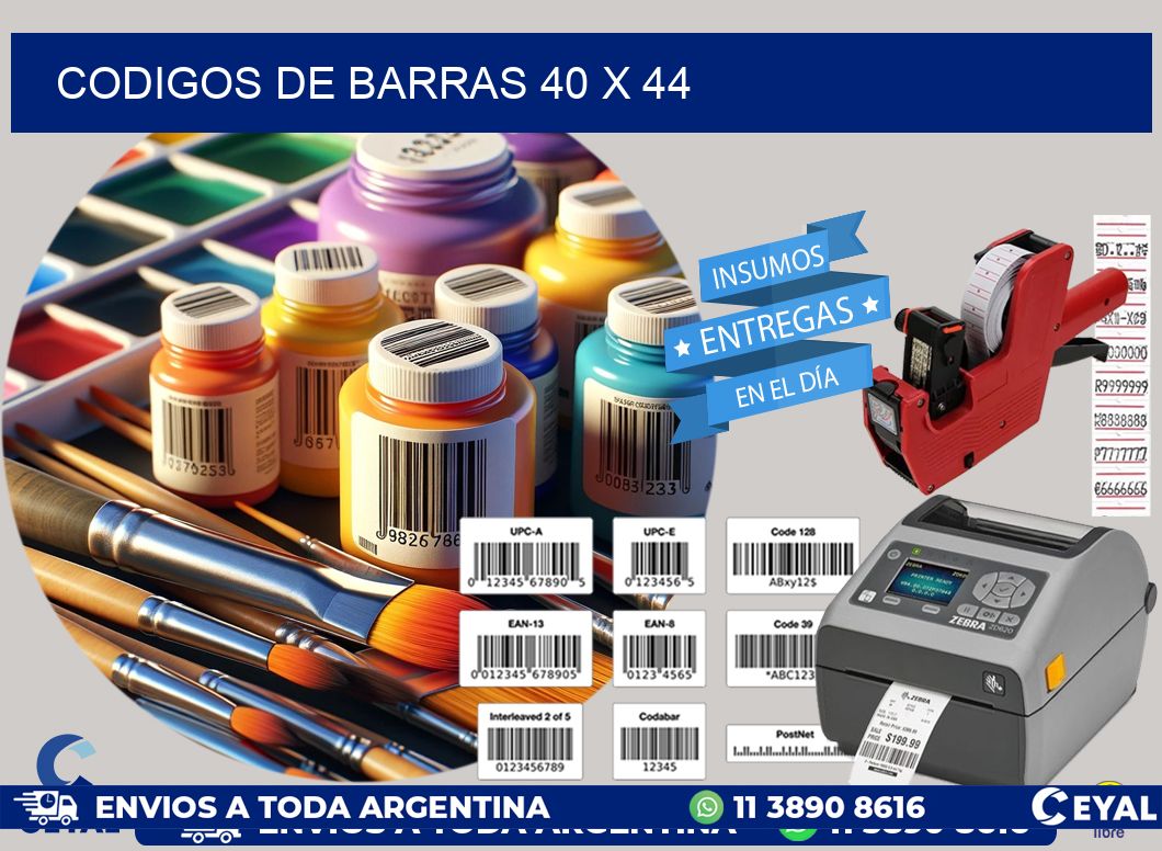 codigos de barras 40 x 44