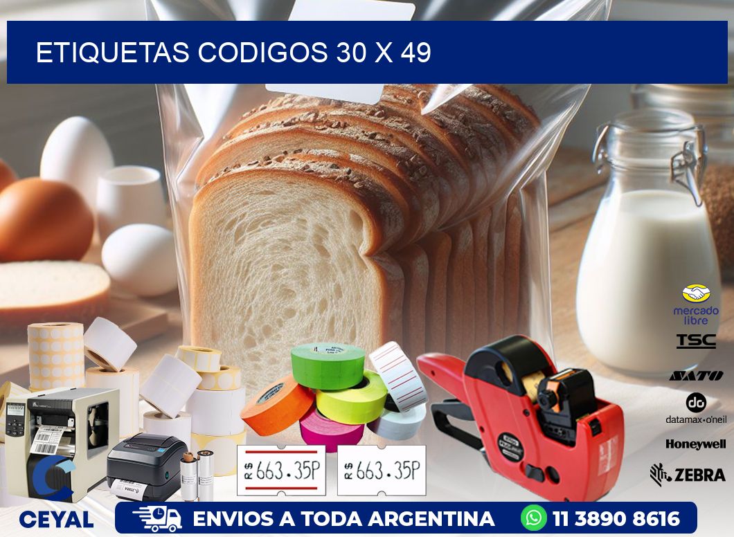 etiquetas codigos 30 x 49