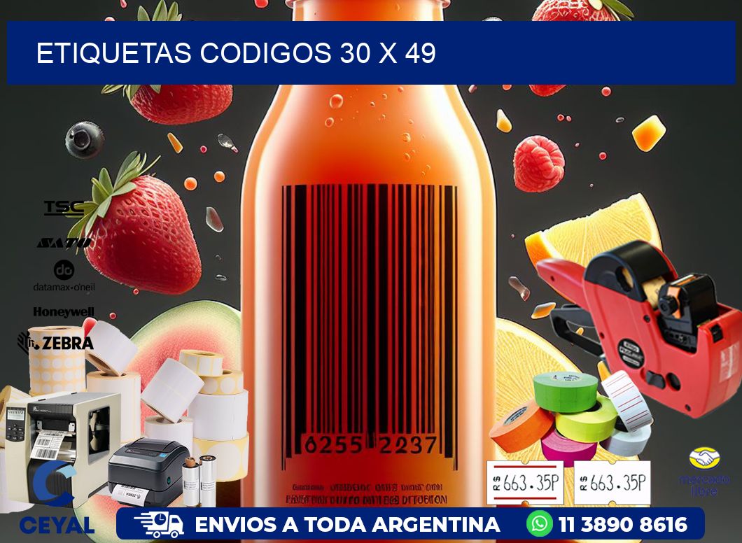 etiquetas codigos 30 x 49