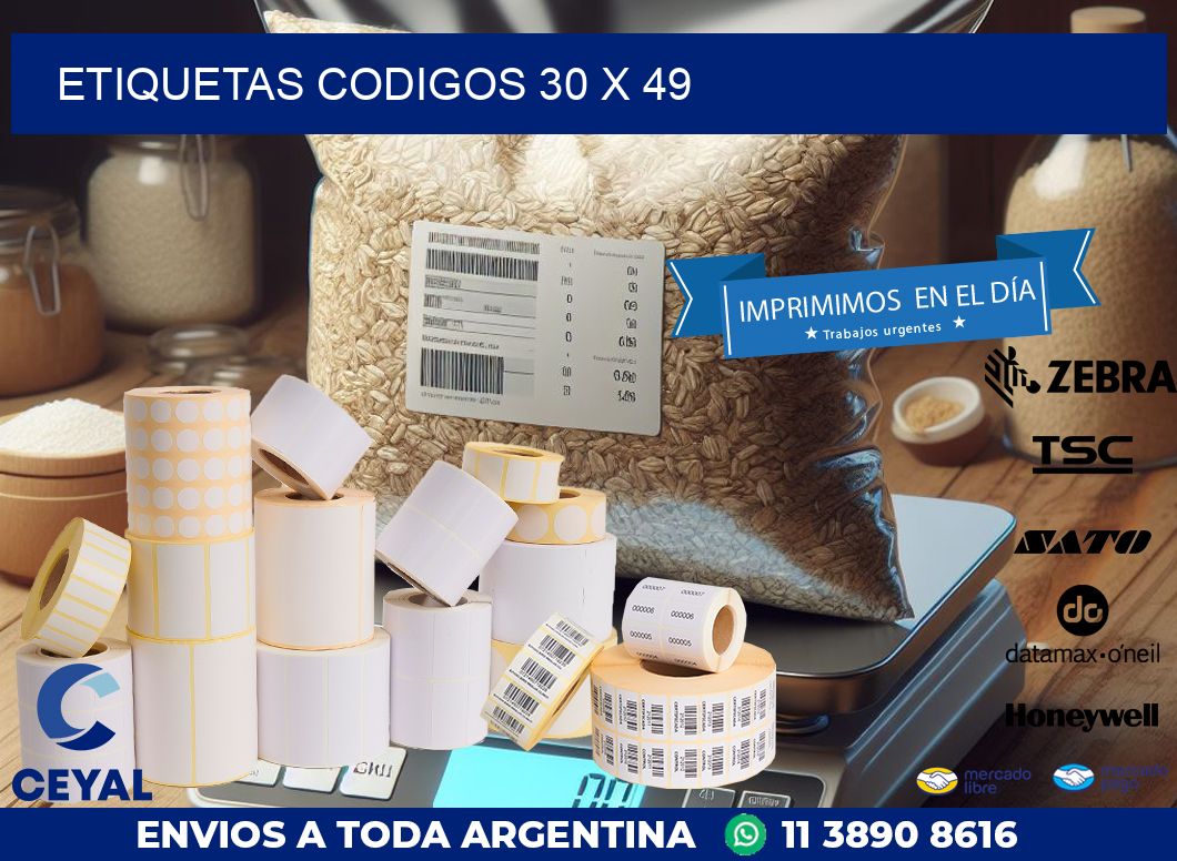 etiquetas codigos 30 x 49