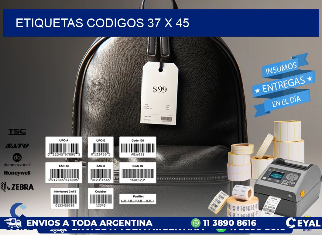 etiquetas codigos 37 x 45