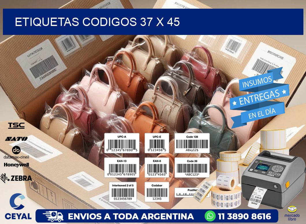 etiquetas codigos 37 x 45