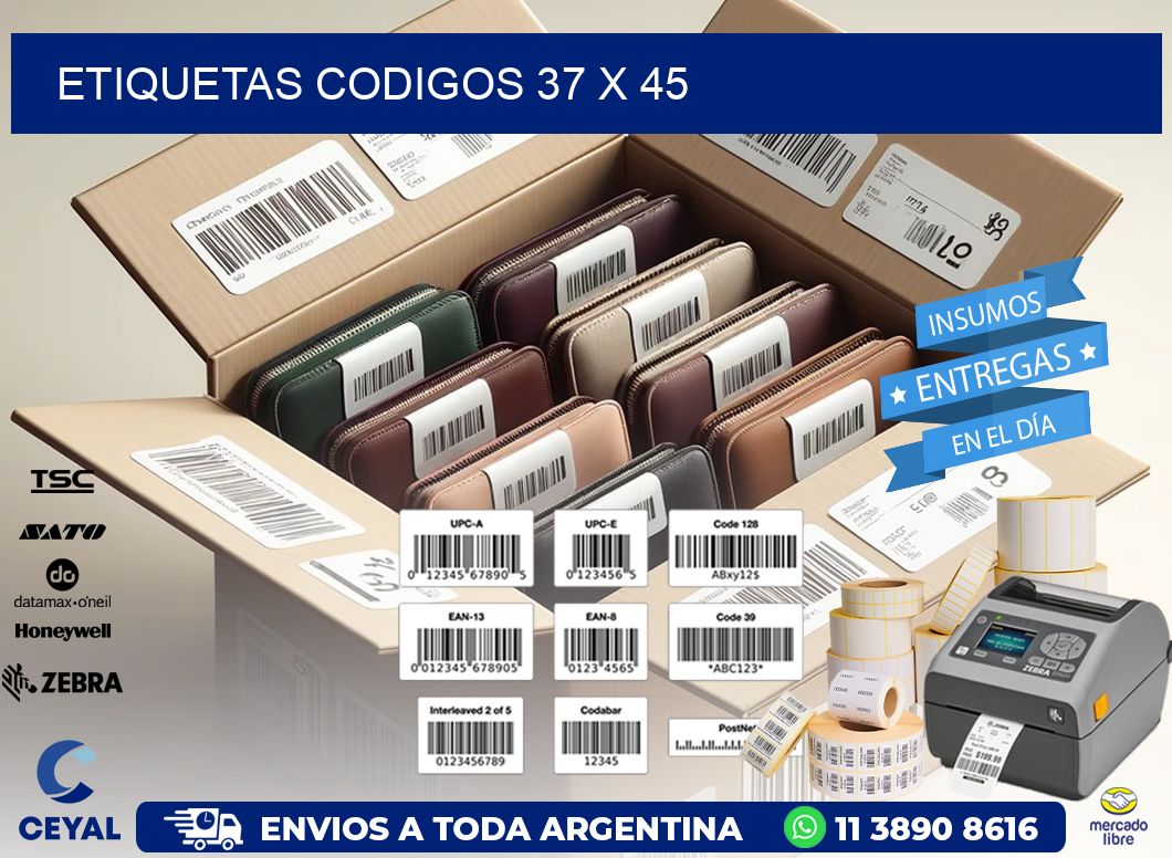 etiquetas codigos 37 x 45