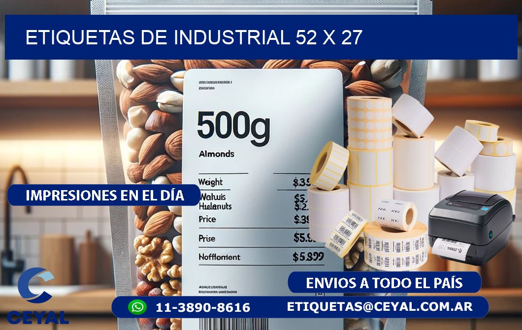 etiquetas de industrial 52 x 27