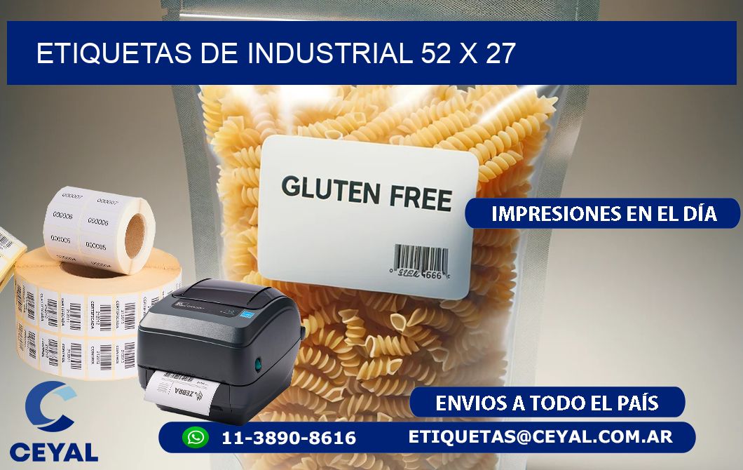 etiquetas de industrial 52 x 27