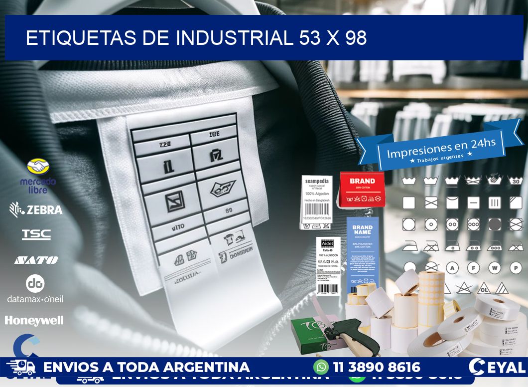 etiquetas de industrial 53 x 98