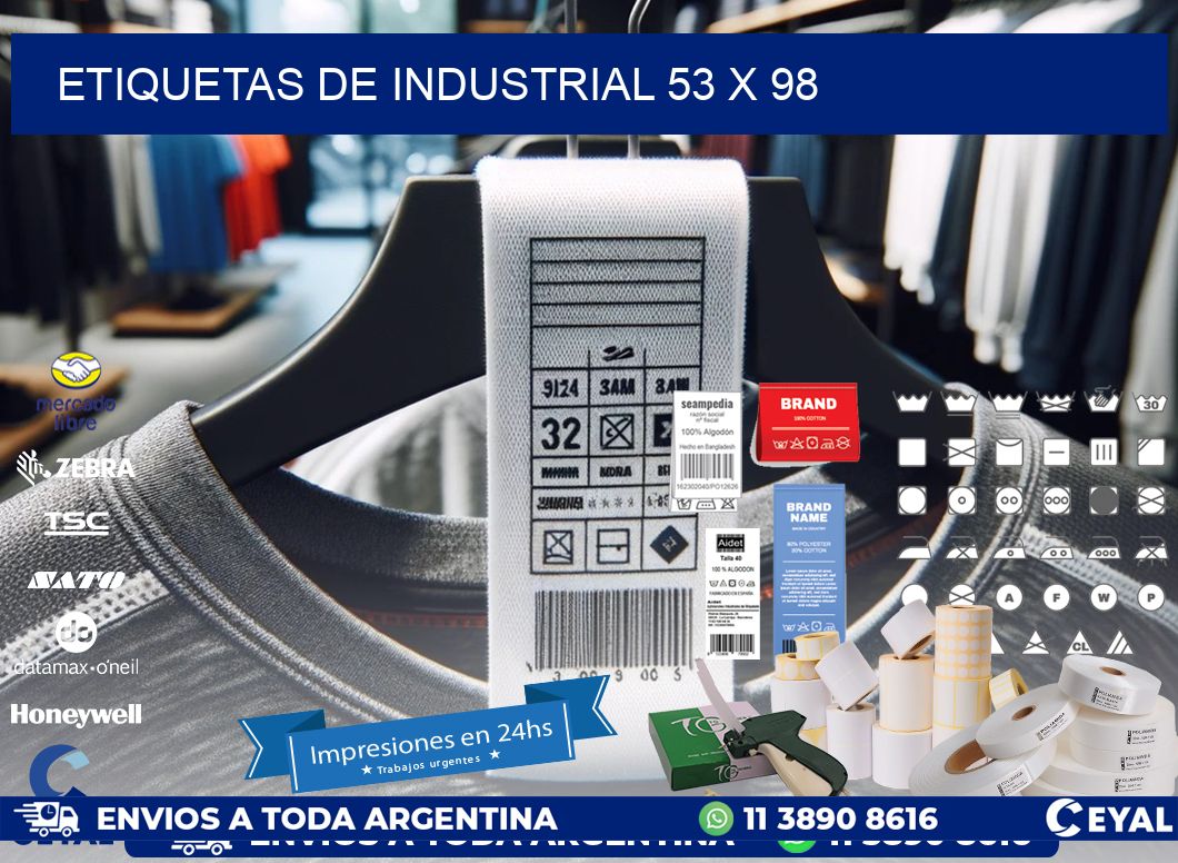 etiquetas de industrial 53 x 98