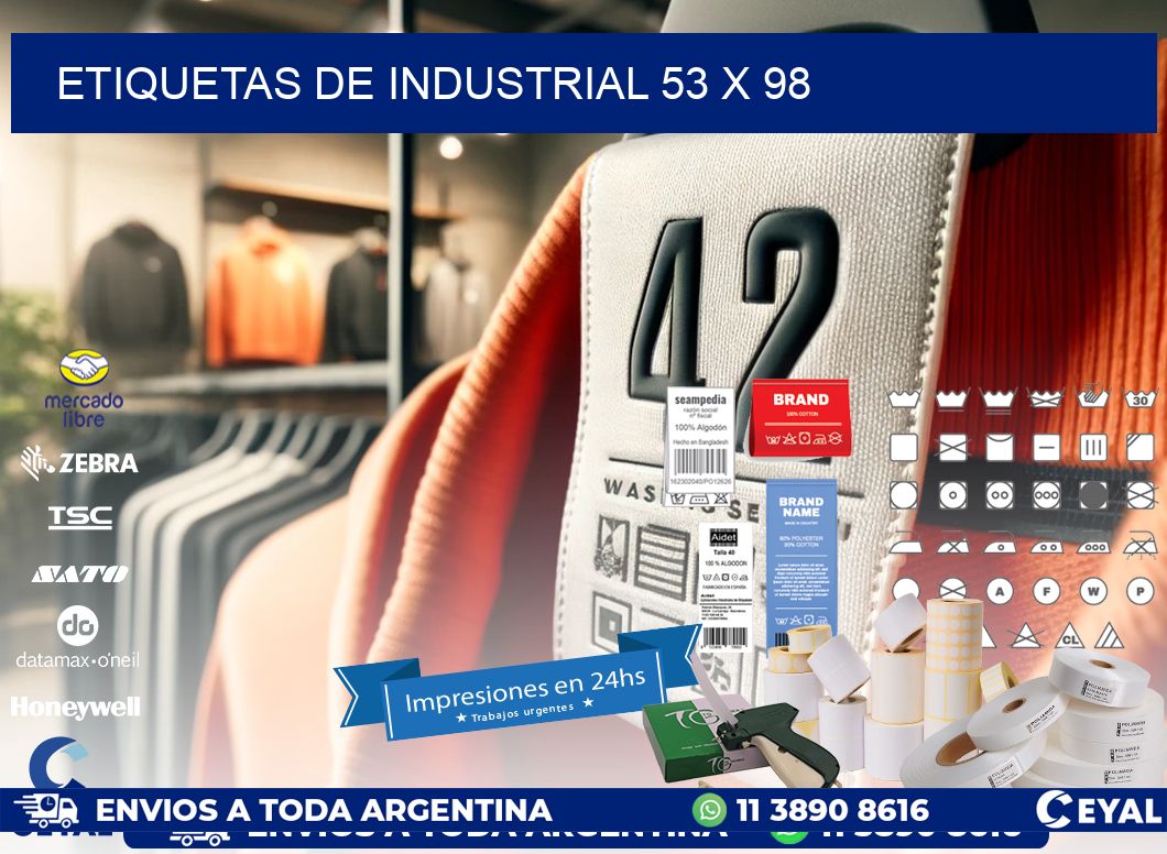 etiquetas de industrial 53 x 98