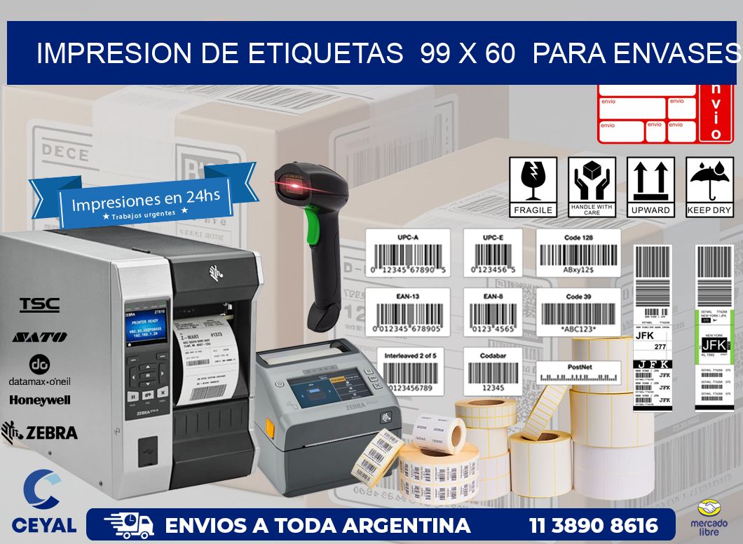 impresion de etiquetas  99 x 60  para envases