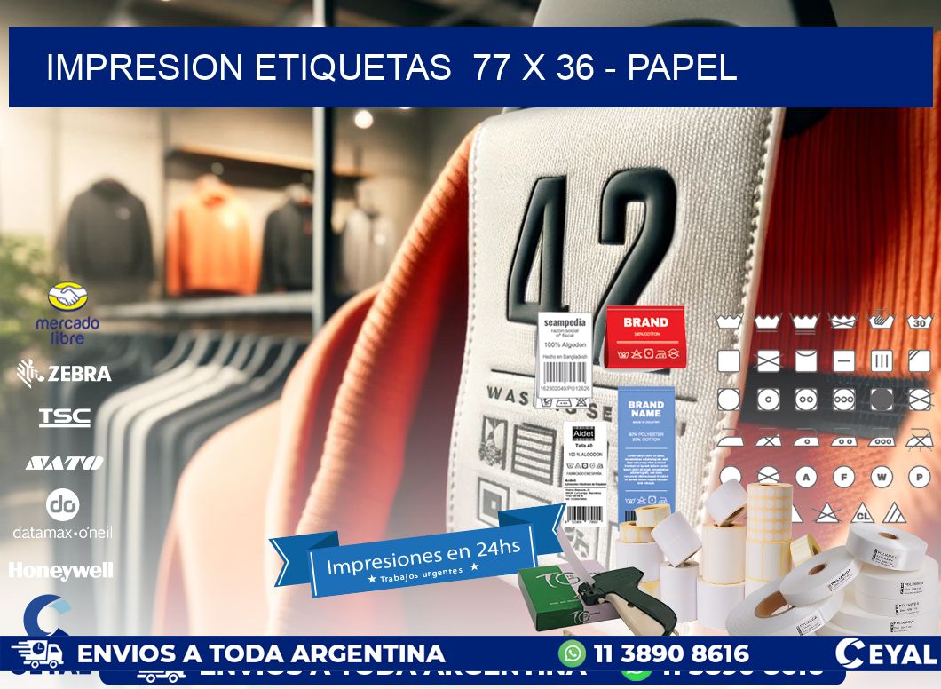 impresion etiquetas  77 x 36 – papel