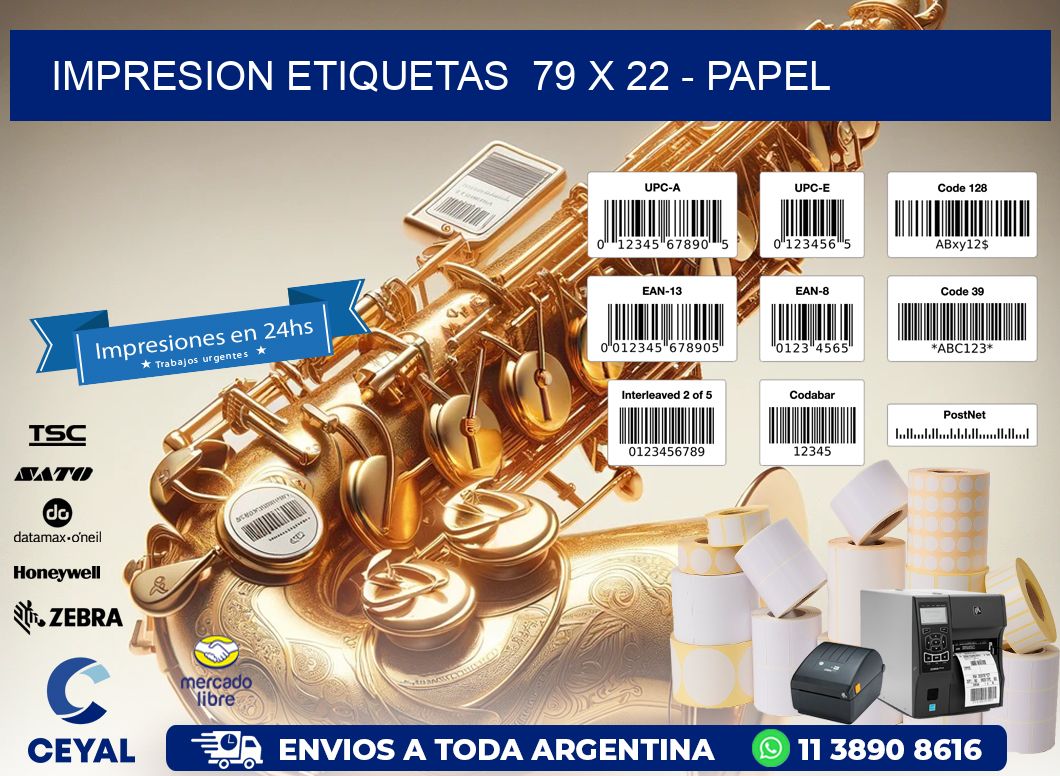impresion etiquetas  79 x 22 - papel