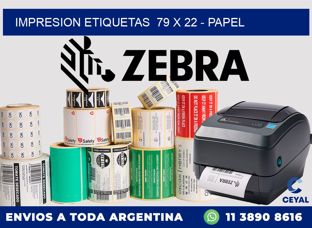 impresion etiquetas  79 x 22 - papel