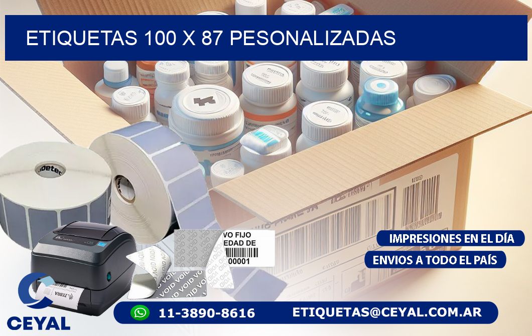 ETIQUETAS 100 x 87 PESONALIZADAS