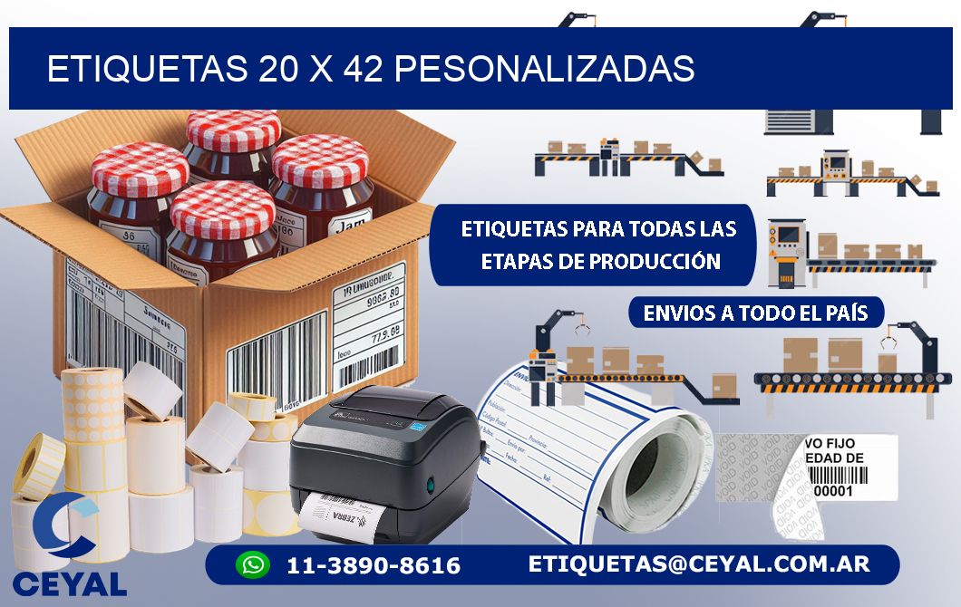 ETIQUETAS 20 x 42 PESONALIZADAS
