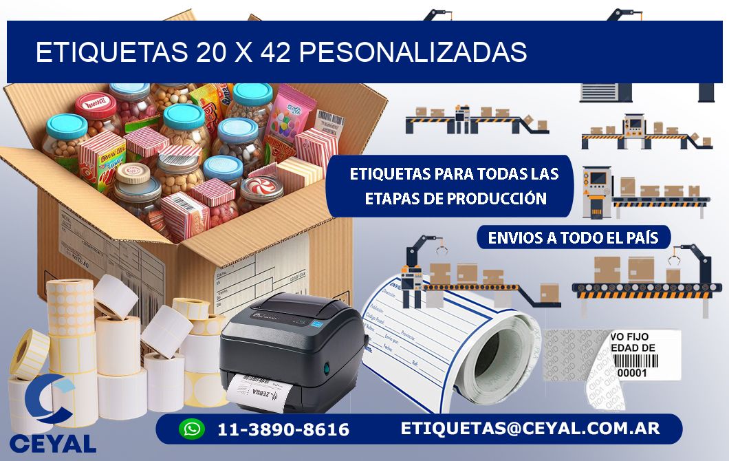 ETIQUETAS 20 x 42 PESONALIZADAS