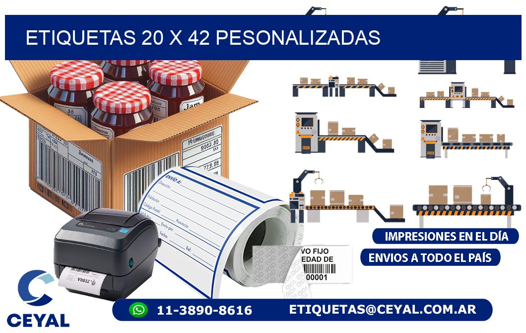 ETIQUETAS 20 x 42 PESONALIZADAS