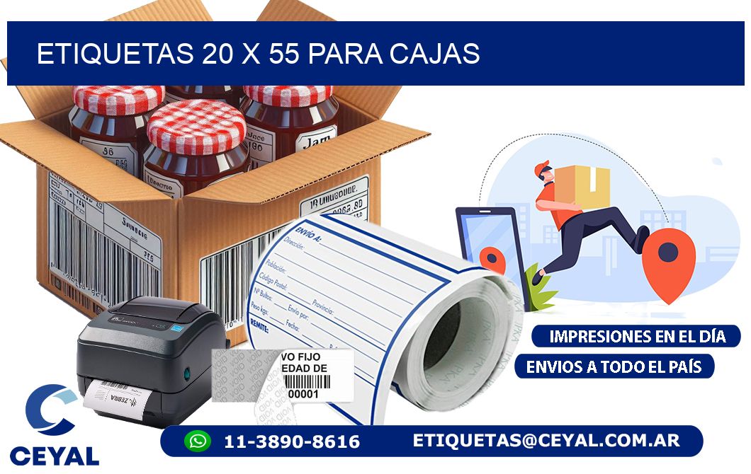 ETIQUETAS 20 x 55 PARA CAJAS