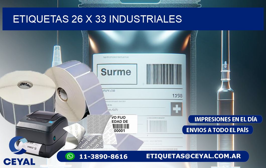 ETIQUETAS 26 x 33 INDUSTRIALES