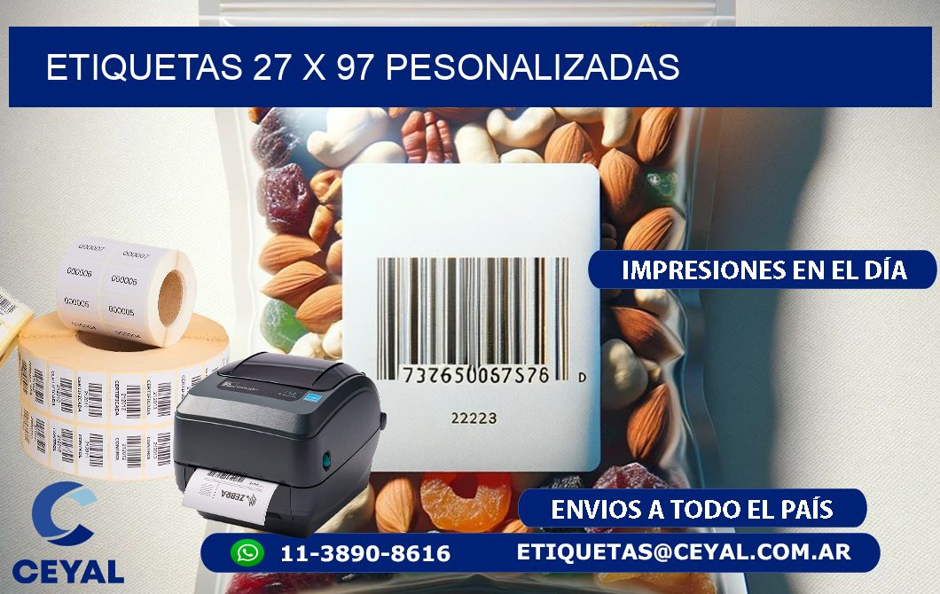 ETIQUETAS 27 x 97 PESONALIZADAS