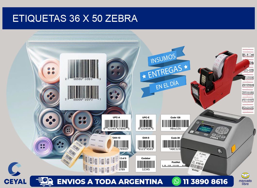 ETIQUETAS 36 x 50 ZEBRA