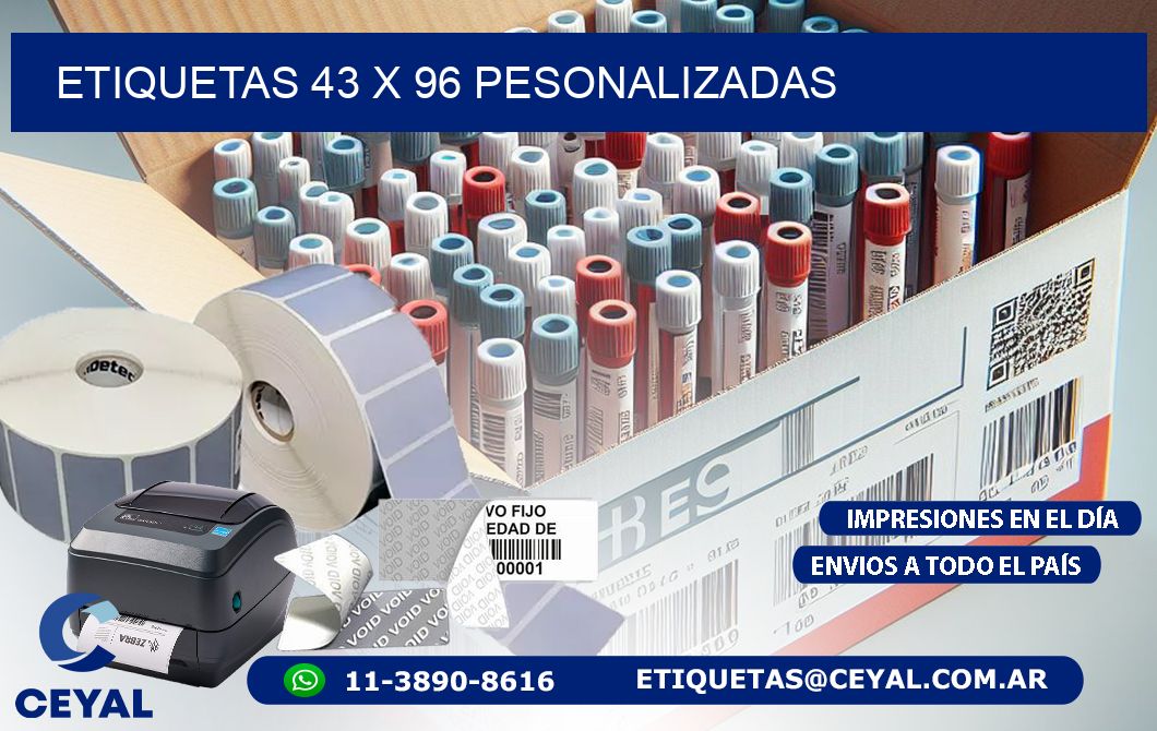ETIQUETAS 43 x 96 PESONALIZADAS