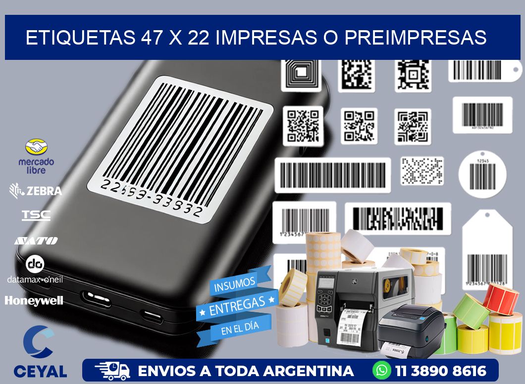 ETIQUETAS 47 x 22 IMPRESAS O PREIMPRESAS