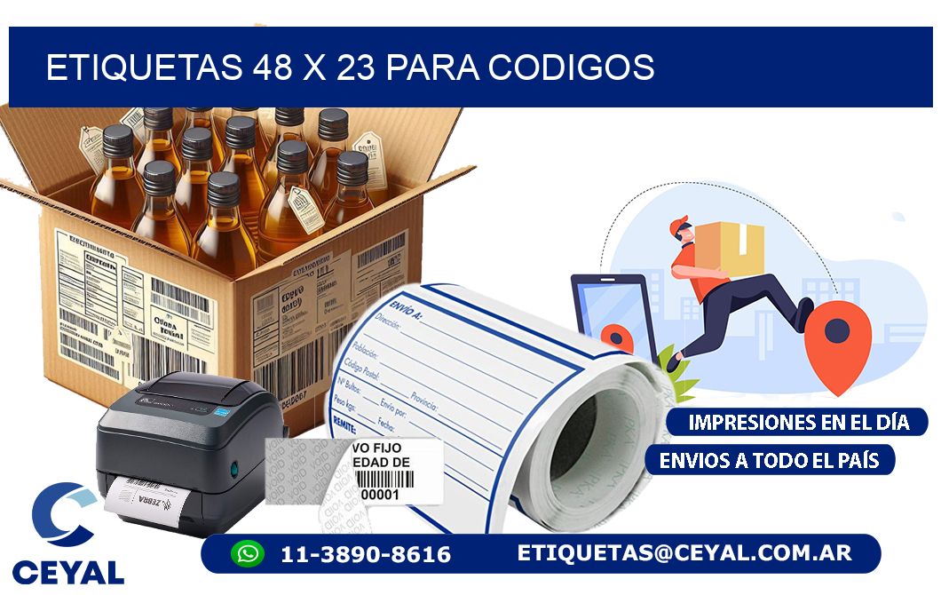 ETIQUETAS 48 x 23 PARA CODIGOS