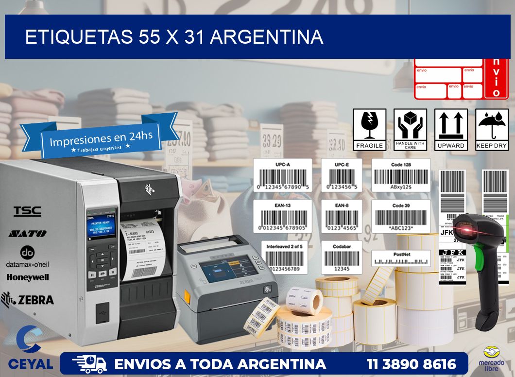 ETIQUETAS 55 x 31 ARGENTINA