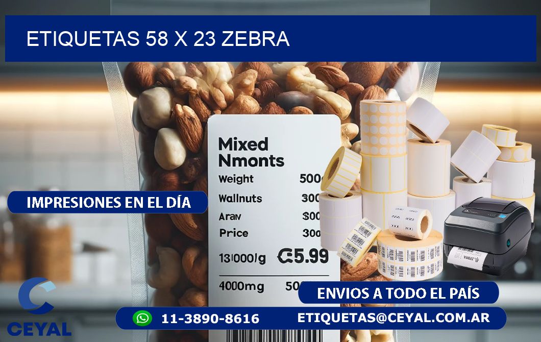 ETIQUETAS 58 x 23 ZEBRA