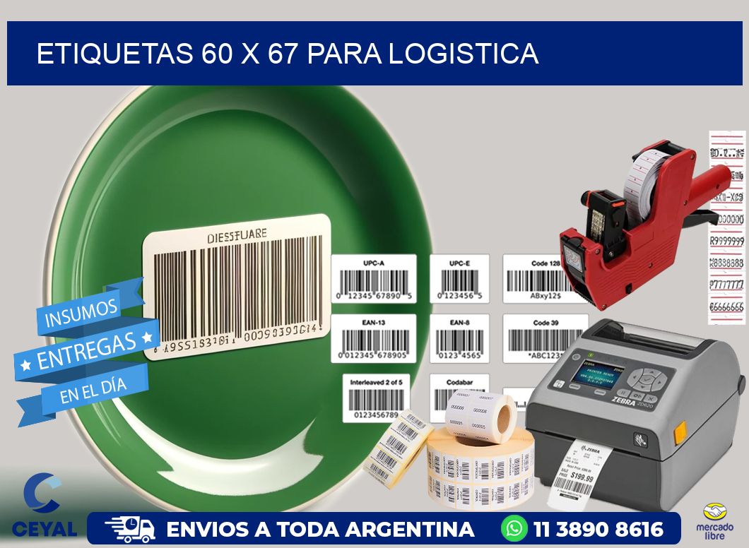 ETIQUETAS 60 x 67 PARA LOGISTICA