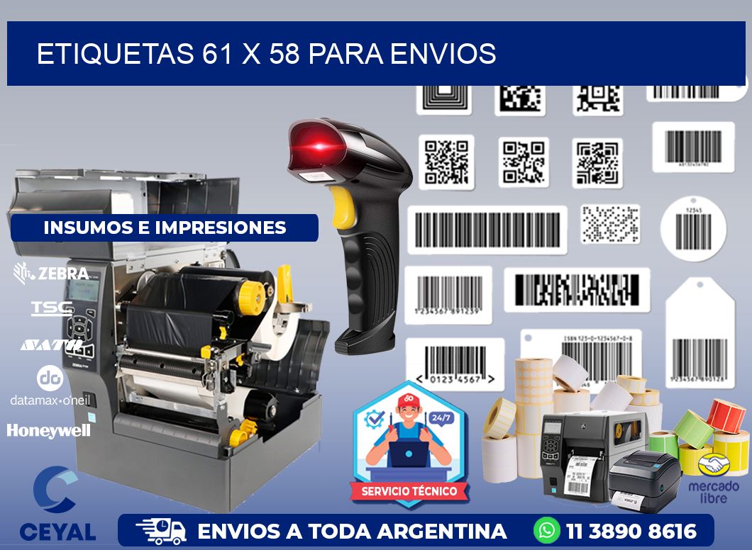 ETIQUETAS 61 x 58 PARA ENVIOS