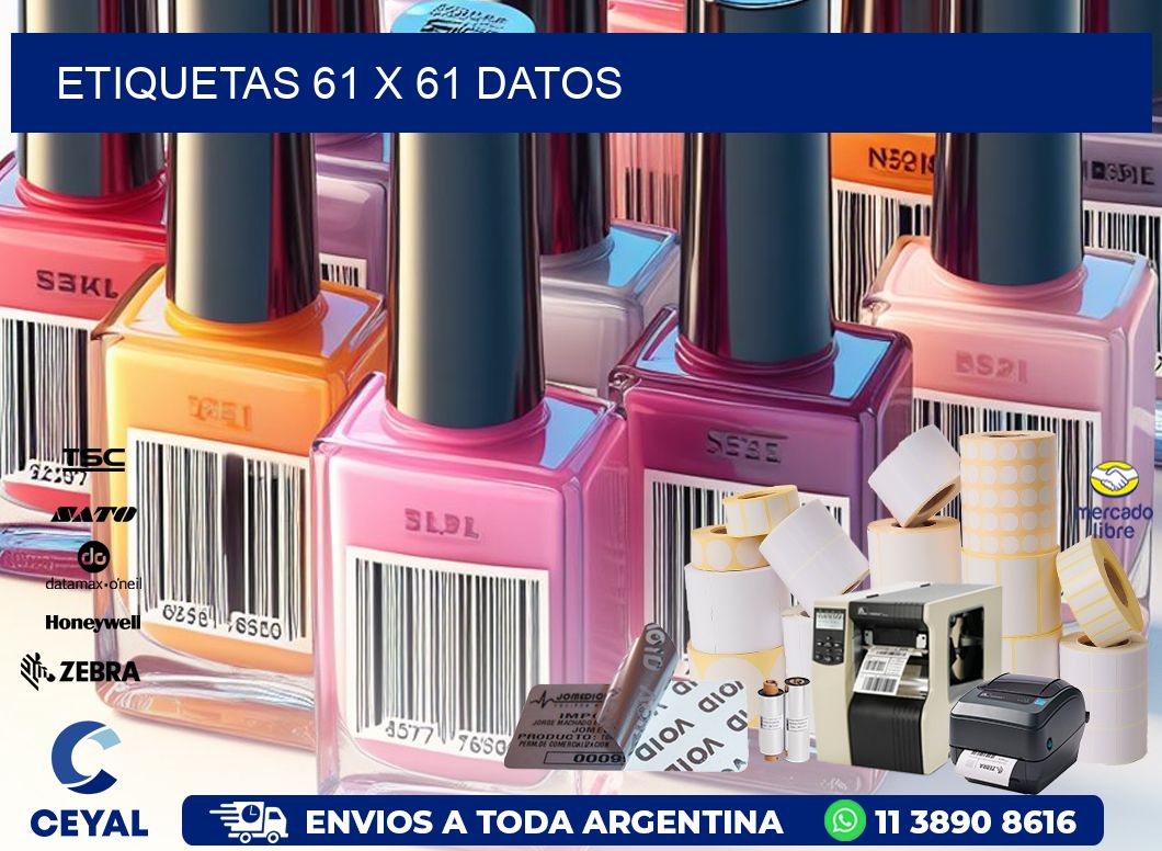 ETIQUETAS 61 x 61 DATOS