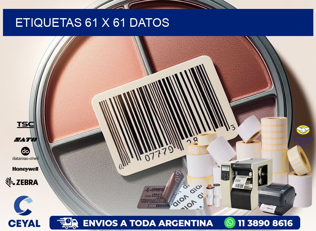 ETIQUETAS 61 x 61 DATOS