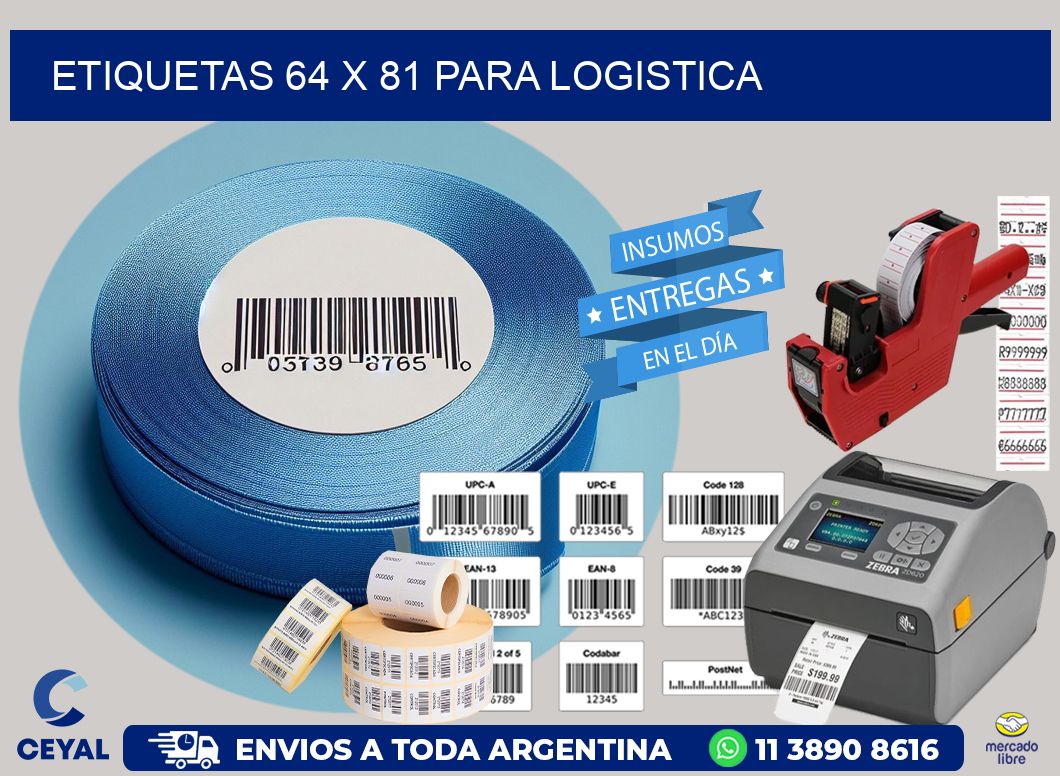 ETIQUETAS 64 x 81 PARA LOGISTICA