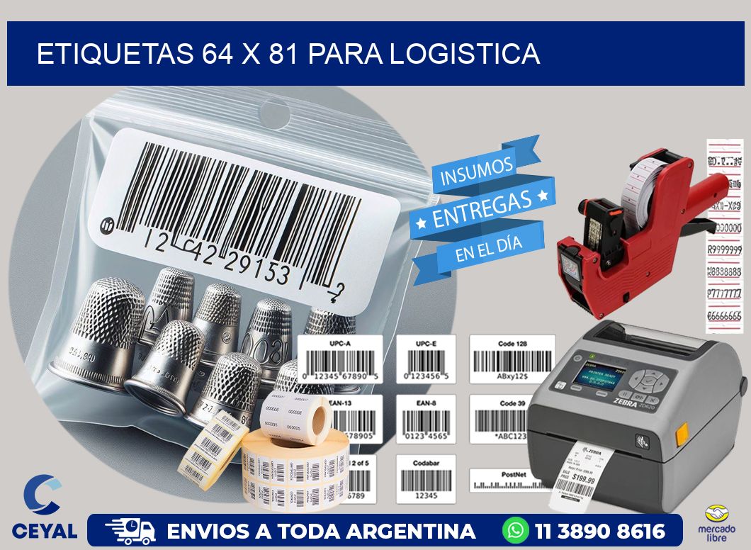 ETIQUETAS 64 x 81 PARA LOGISTICA