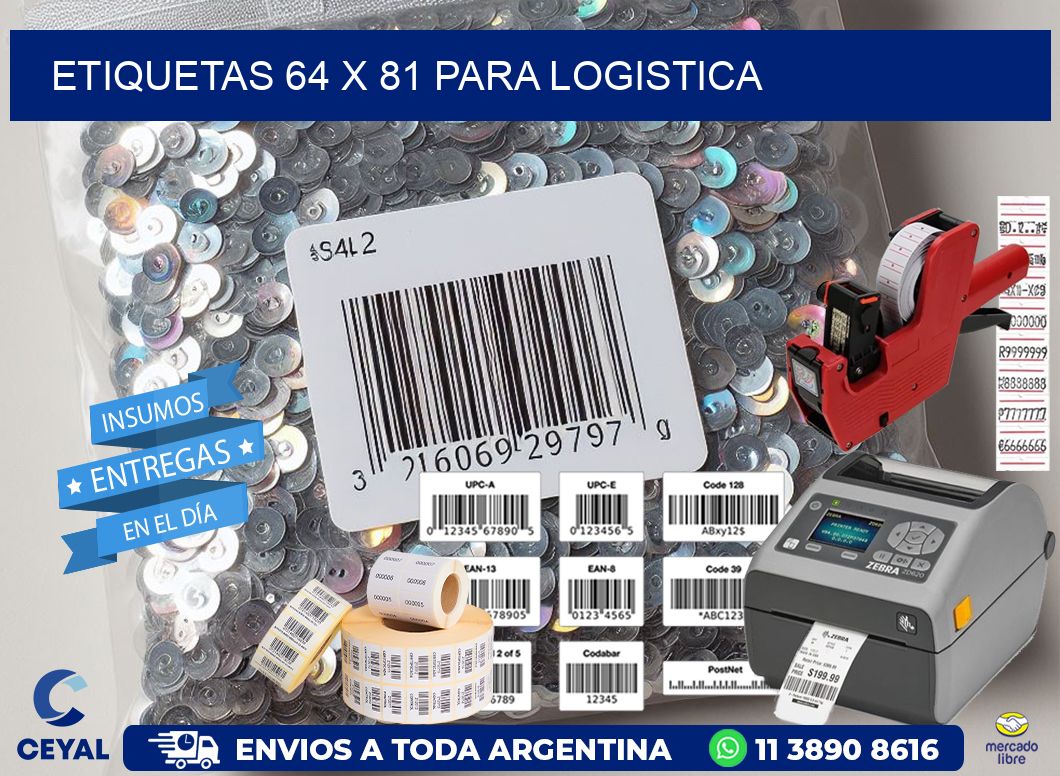 ETIQUETAS 64 x 81 PARA LOGISTICA