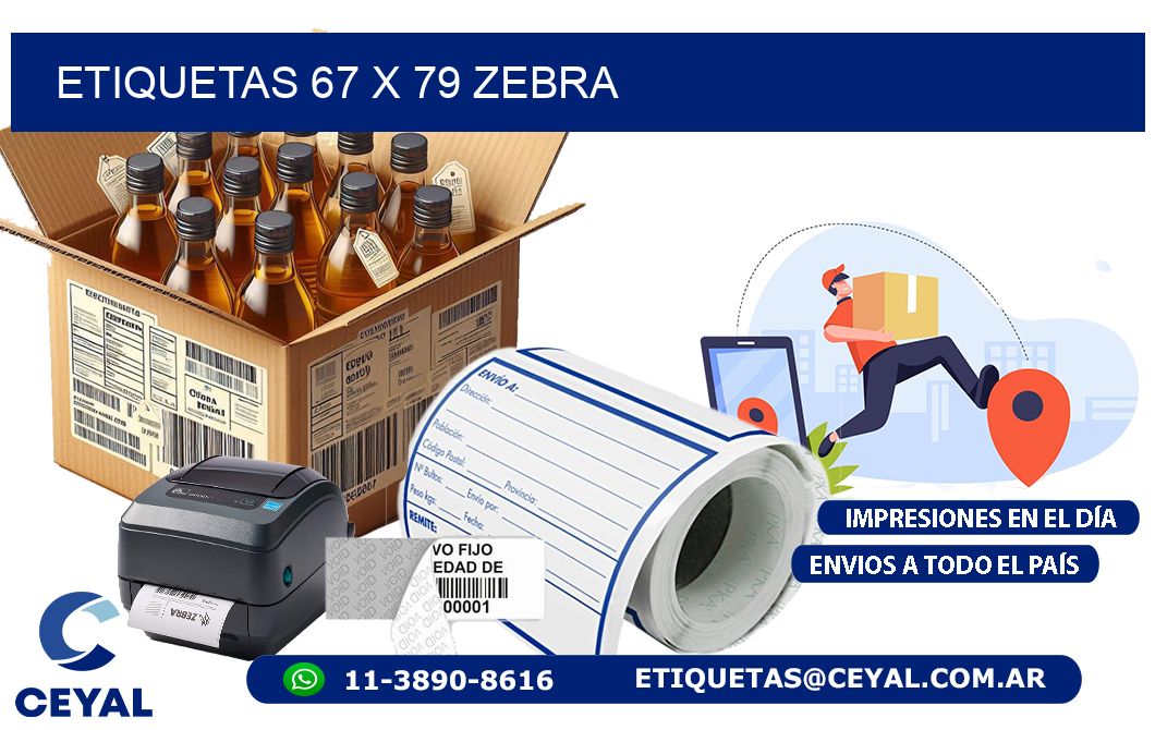 ETIQUETAS 67 x 79 ZEBRA