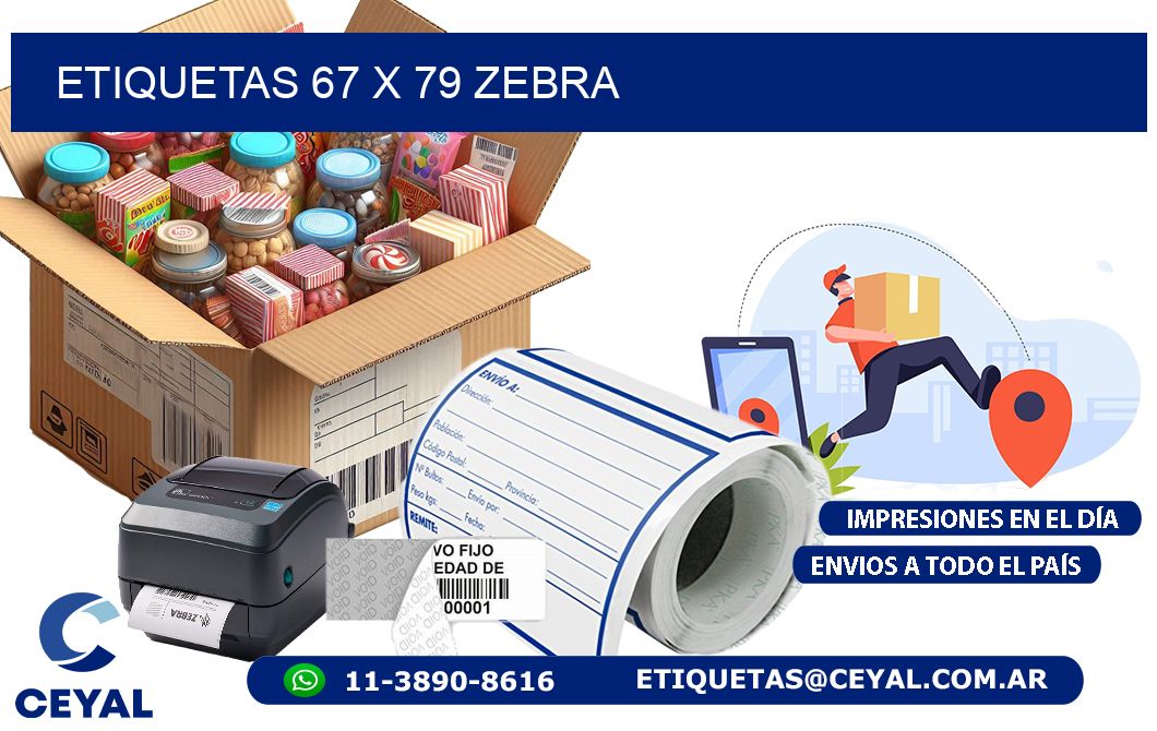 ETIQUETAS 67 x 79 ZEBRA