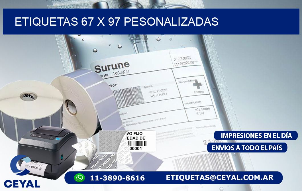 ETIQUETAS 67 x 97 PESONALIZADAS