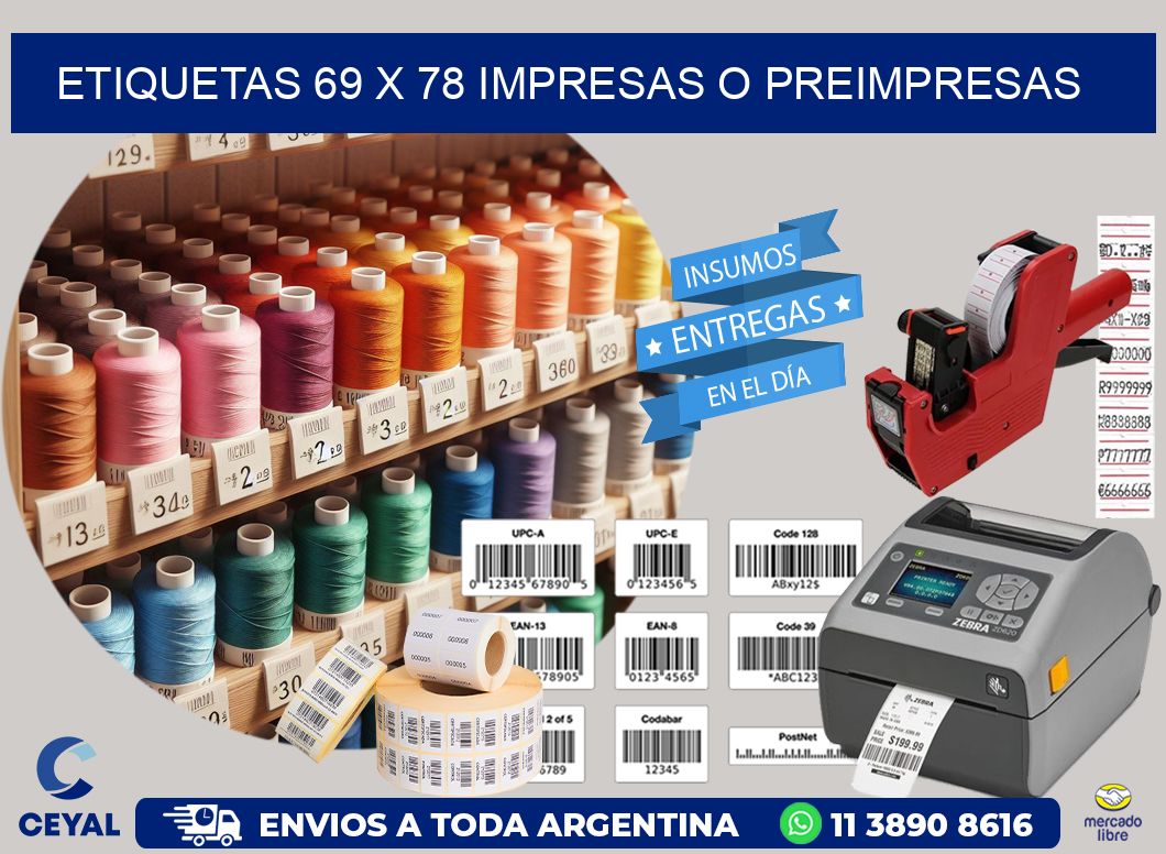 ETIQUETAS 69 x 78 IMPRESAS O PREIMPRESAS