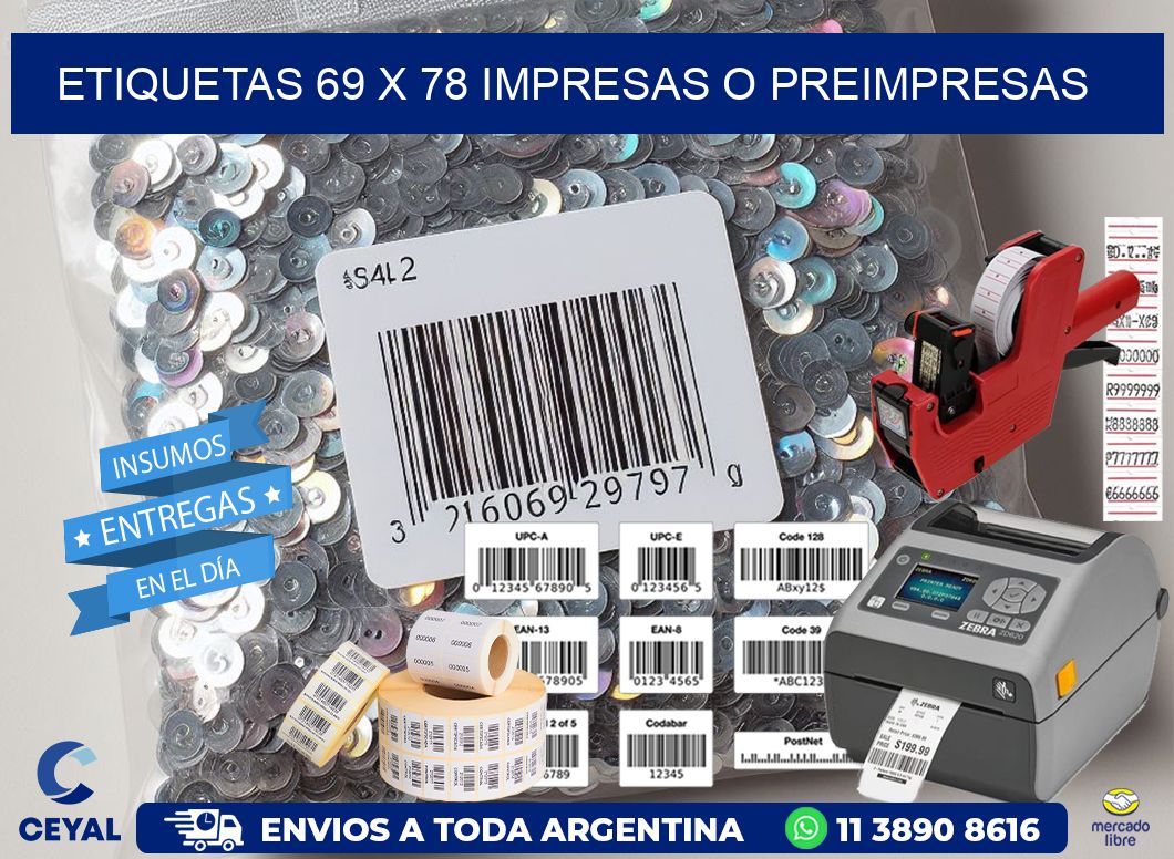 ETIQUETAS 69 x 78 IMPRESAS O PREIMPRESAS