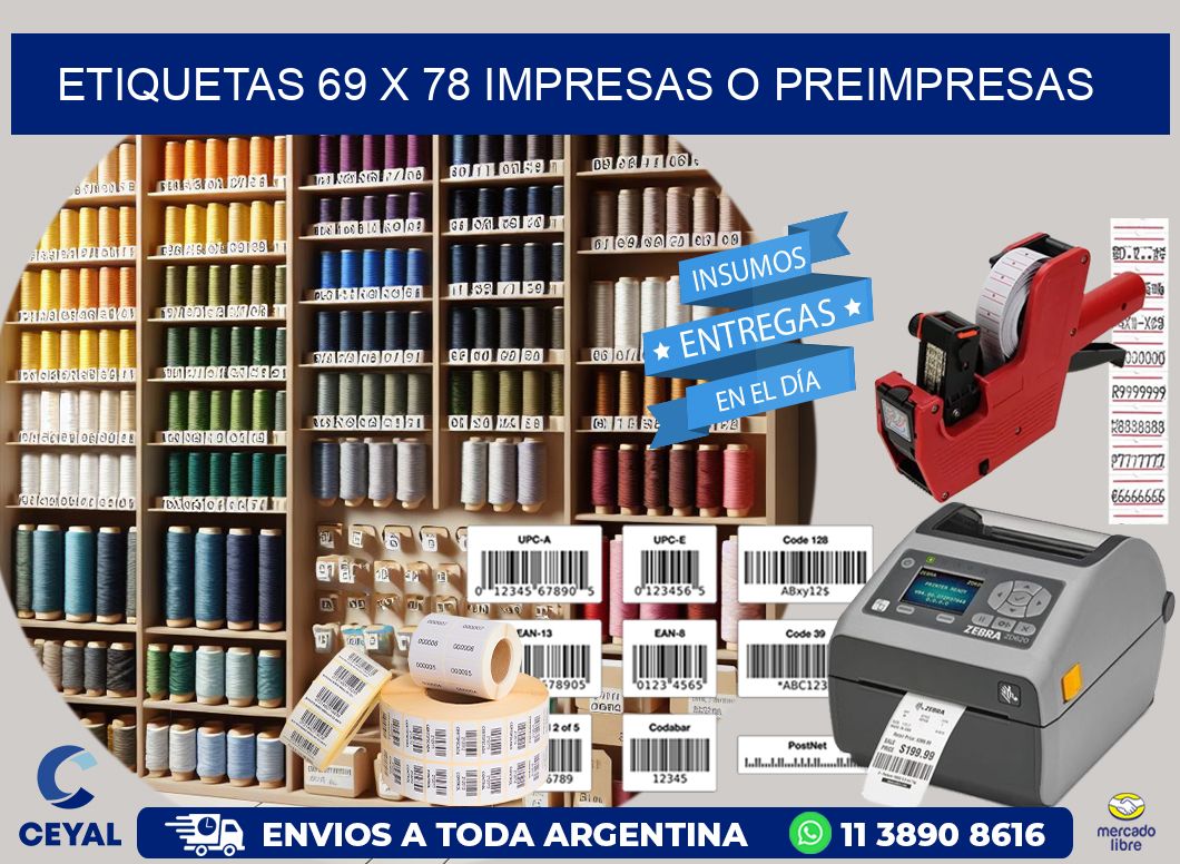 ETIQUETAS 69 x 78 IMPRESAS O PREIMPRESAS