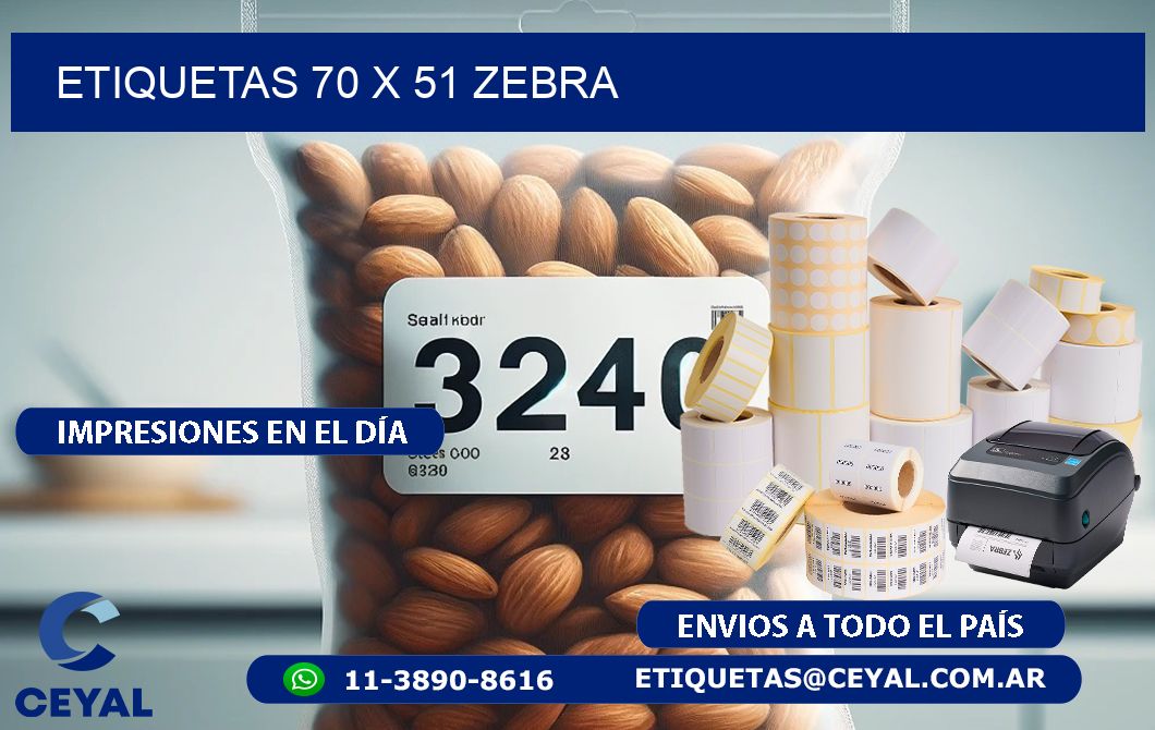 ETIQUETAS 70 x 51 ZEBRA