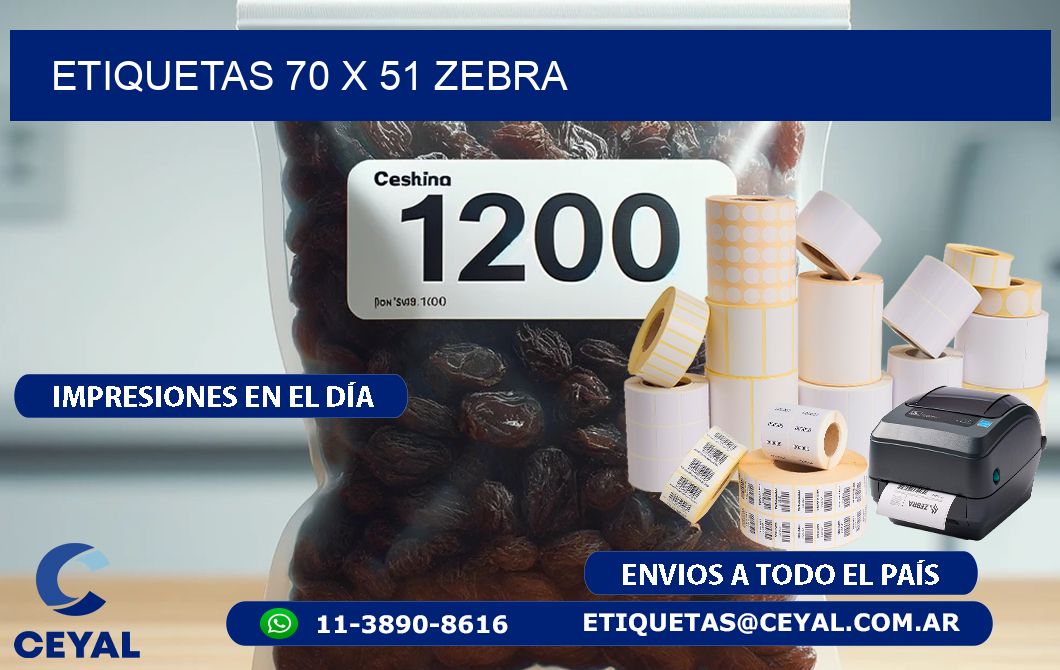 ETIQUETAS 70 x 51 ZEBRA