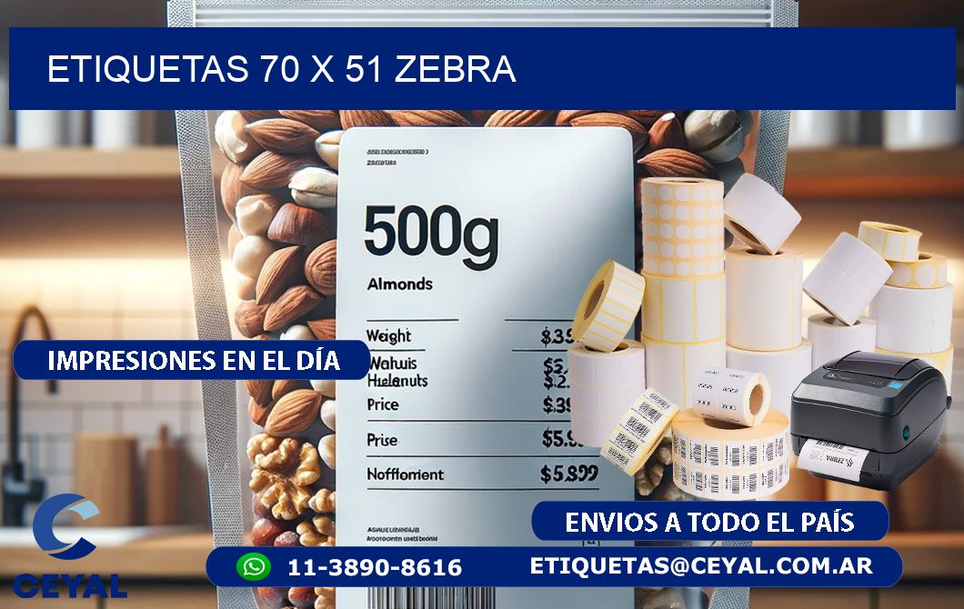 ETIQUETAS 70 x 51 ZEBRA